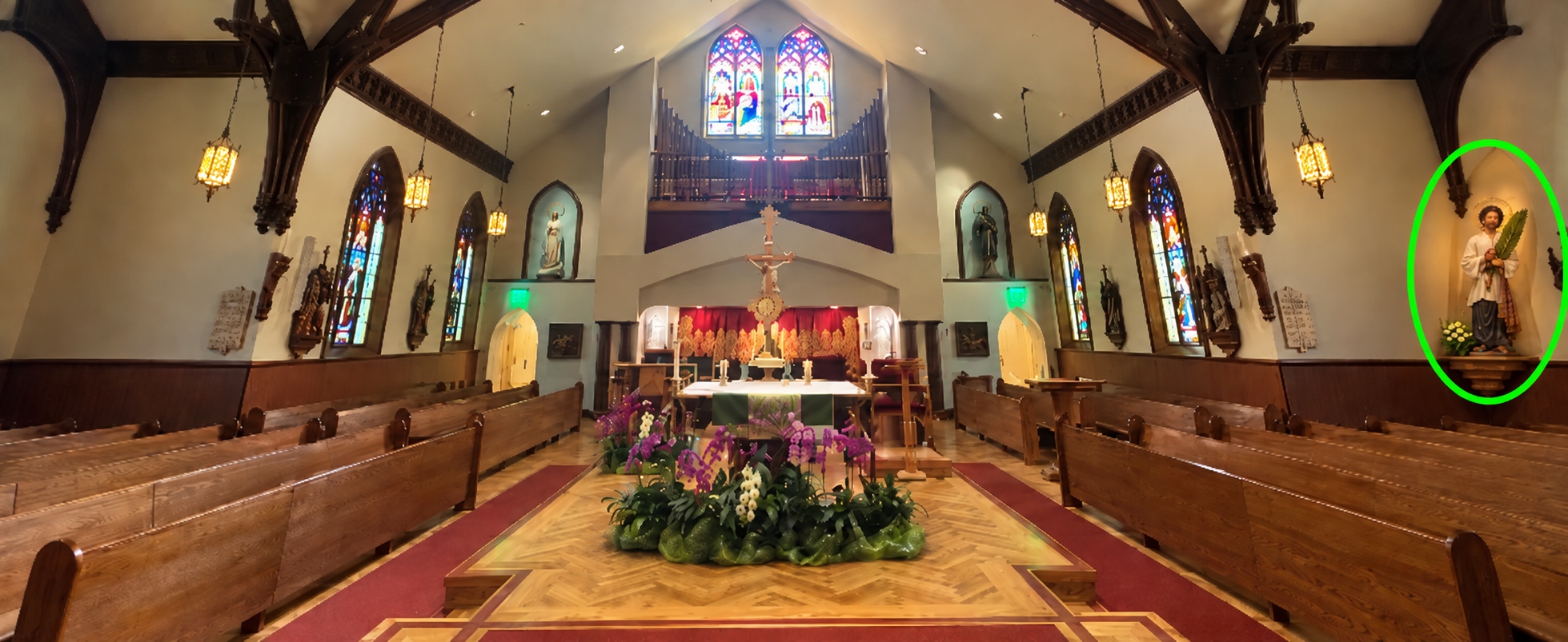 Inside St. Patrick's Church, showing a proposed location for a Filipino saint statue